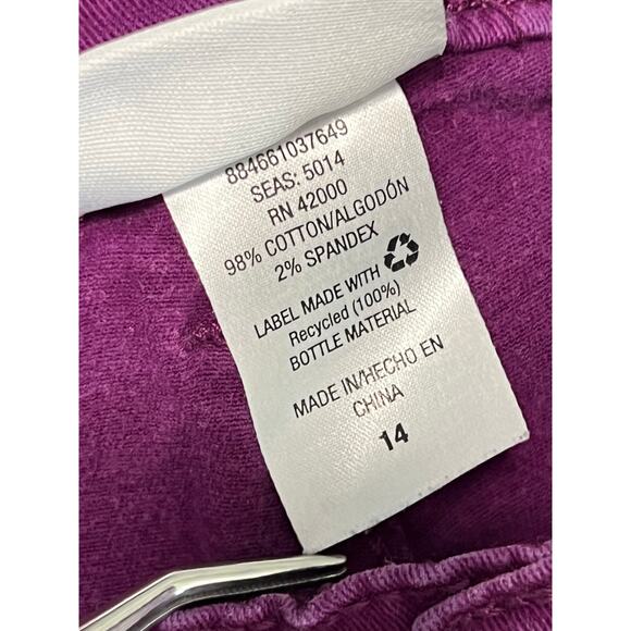 Jaclyn Smith Mid Rise Tapered Legs Purple Jeans 14 Colored Ankle Casual 90s - Picture 9 of 11